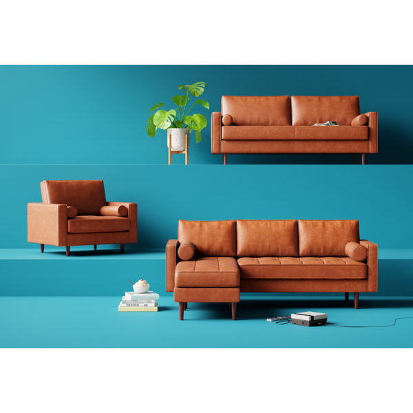 Hailee 84'' Leather Sofa & Reviews AllModern
